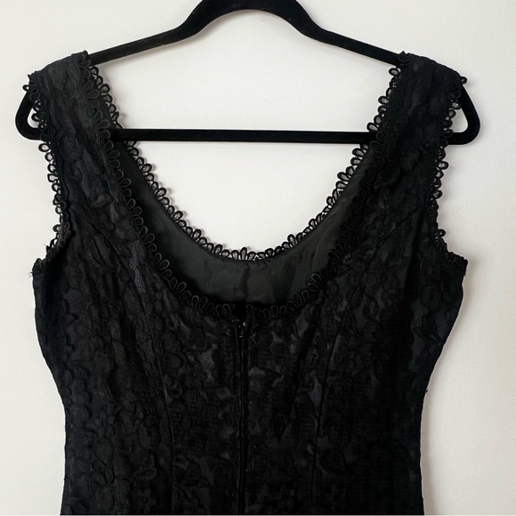 Vintage 80s 90s Lace Black Dress by Magali Collection - Picture 5 of 8